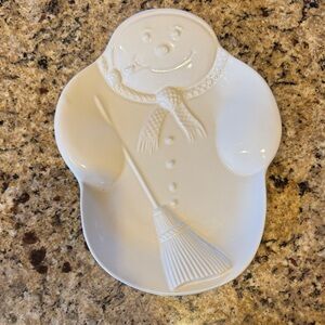 White Snowman Shaped Ceramic Dish